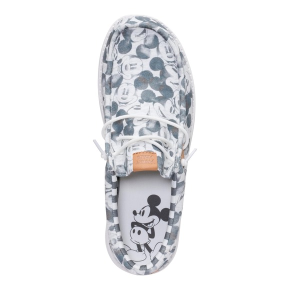 Hey Dude Mens Wally Mickey Mouse Loafers Disney Slip On Size 14 Shoes Grey New